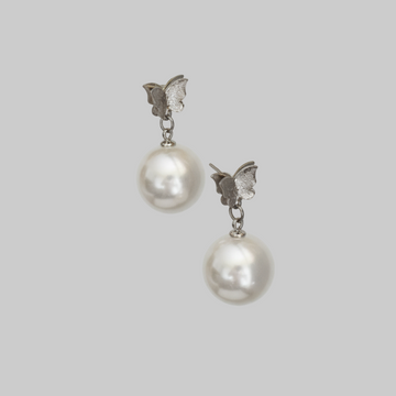 brai-glitz-Grau leuchtende Schmetterlings Ohrringe-bijoux femme-	schmuck damen schweiz/suisse/svizzera- genf-zürich-basel- bern				