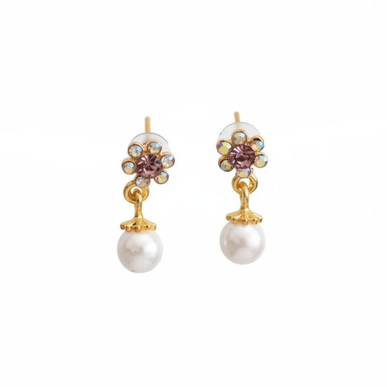 brai-glitz-	Flower Pearl Drop Earrings	geneva-swiss-suisse-schweiz-svizzera