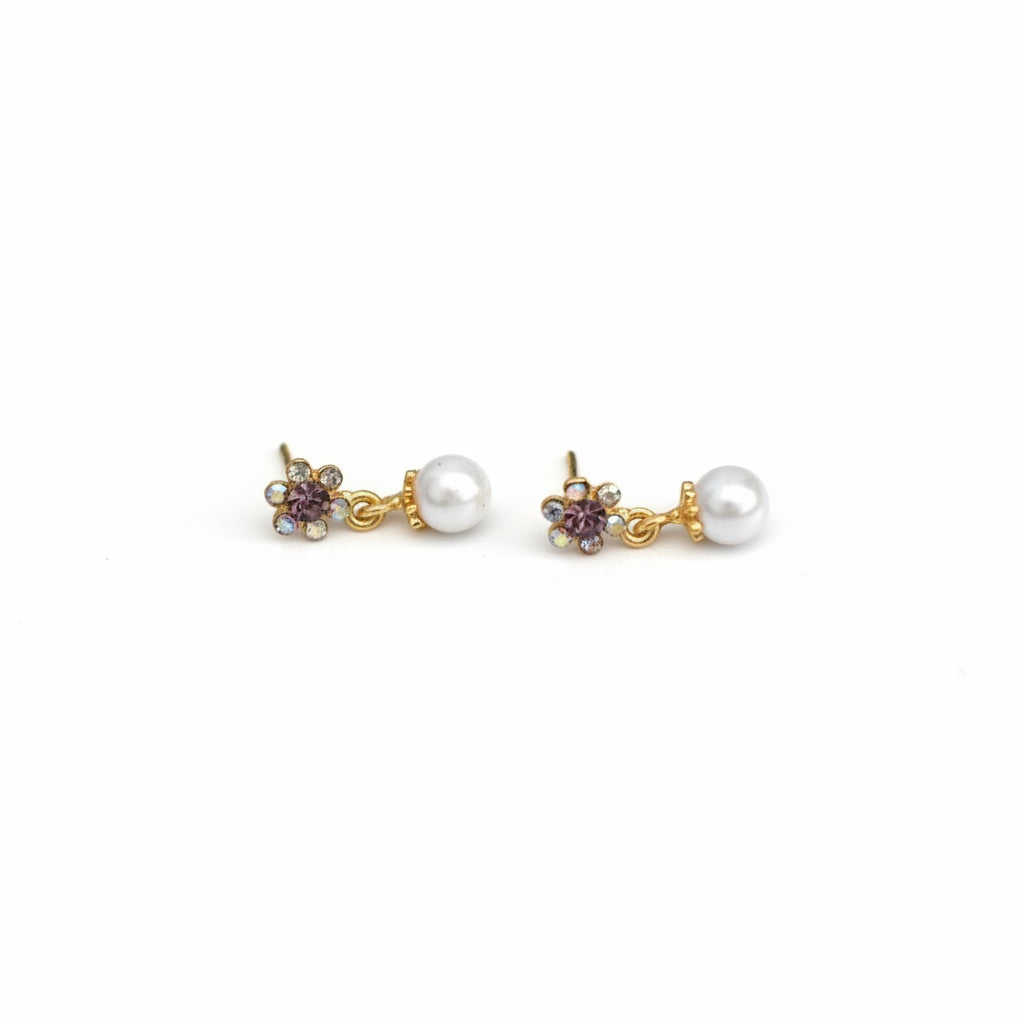 brai-glitz-	Boucles d'oreilles pendantes perle fleur	bijoux femme suisse/schweiz/svizzera-nyon-sion-la chaux de fonds-delémont
