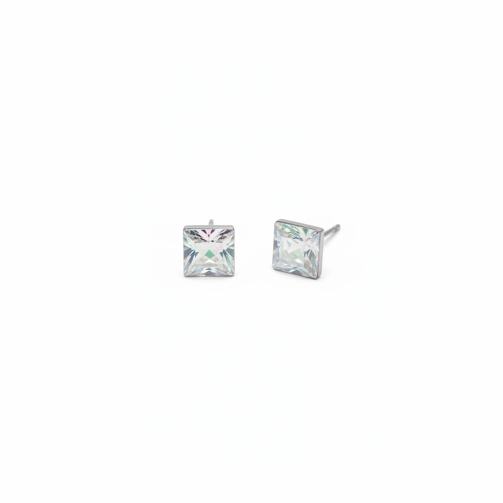 brai-glitz-Boucles d'oreilles puces carrées en pierre précieuse	bijoux femme -schmuck damens-suisse/schweiz/svizzera-nyon-sion-la chaux de fonds-delémont